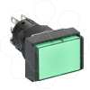 Imagem de Illuminated monolithic push button Harmony XB6E rectangle green pushbutton O 16 flush springreturn 24 VDCpolarised1CO