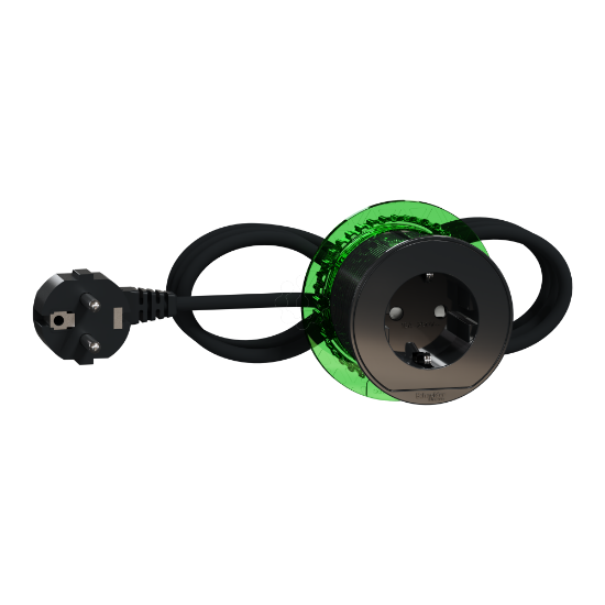 Imagem de Nova Unica system - Tomada secretaria 2P+T US Antracite