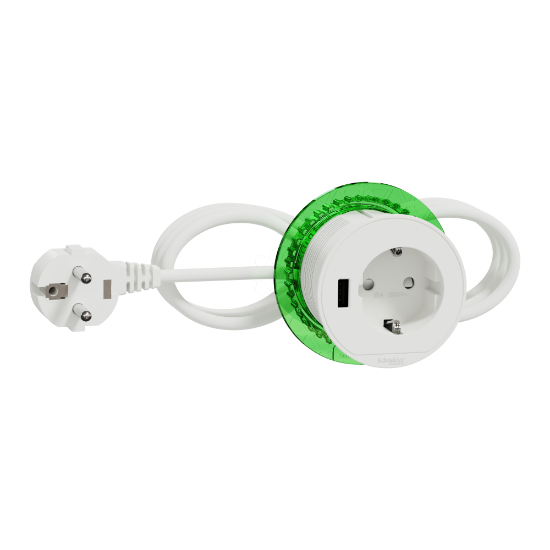 Imagem de Nova Unica system - Tomada secretaria 2P+T+1xUSB US Branco