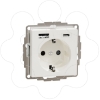 Imagem de M-Elegance - Tomada 2P+T + carregador USB 2.0 + USB 3.1 - 3A - Branco brilhante