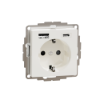 Imagem de M-Elegance - Tomada 2P+T + carregador USB 2.0 + USB 3.1 - 3A - Branco brilhante