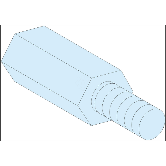 Imagem de 4 espacadores hexa a=55mm M6