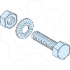 Imagem de 20 parafusos+porcas M8x50+40 Anilhas