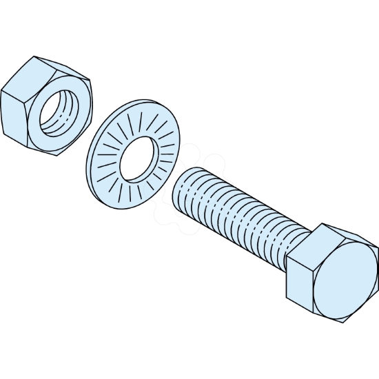 Imagem de 20 parafusos+porcas M8x50+40 Anilhas