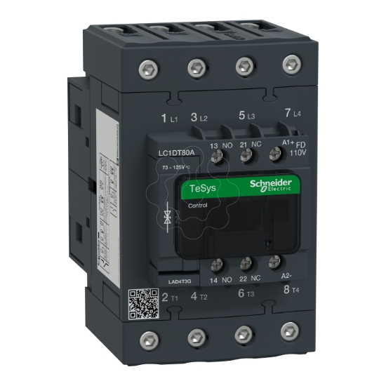 Imagem de Contactor Tesys D   4P4 NA   AC 1   = 440 V 80 A   110 V CC bobina standard
