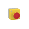 Imagem de Estacao de controlo plastico amarelo 1 paragem de emergencia vermelho O40 rodar para desencravar 1 NC com funcao de monitorizacao UL CSA