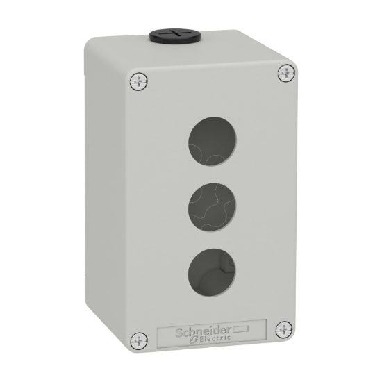 Imagem de Harmony XAP, XB2 SL, estacao de controlo vazia, liga de zinco, gris, M20, 3 furos 22mm, 80 x 130 x 77, UL cULus