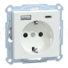 Imagem de M-Elegance - Tomada 2P+T + carregador USB 2.0 + USB 3.1 - 3A - Branco ativo