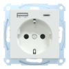 Imagem de M-Elegance - Tomada 2P+T + carregador USB 2.0 + USB 3.1 - 3A - Branco ativo