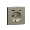 Imagem de D-Life - Tomada 2P+T + carregador USB 2.0 + USB 3.1 - 3A - Metal Niquel