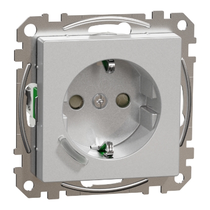Mostrar detalhes para M-elegance  - Tomada encastrar Wiser - Aluminio Imagem de M-elegance  - Tomada encastrar Wiser - Aluminio