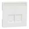 Imagem de D-Life - Centro tomada dupla RJ45 com porta etiqueta - Branco Mate