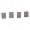 Imagem de Push button KNX Merten System Design 4gang rockers nickel metallic