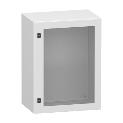 Mostrar detalhes para Spacial CRN porta transp. sem platina  montagem H8xW6xD4 IP66 IK8 RAL7035. Imagem de Spacial CRN porta transp. sem platina  montagem H8xW6xD4 IP66 IK8 RAL7035.