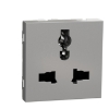 Imagem de Nova Unica - Tomada Multistandard - 2 modulos - Aluminio