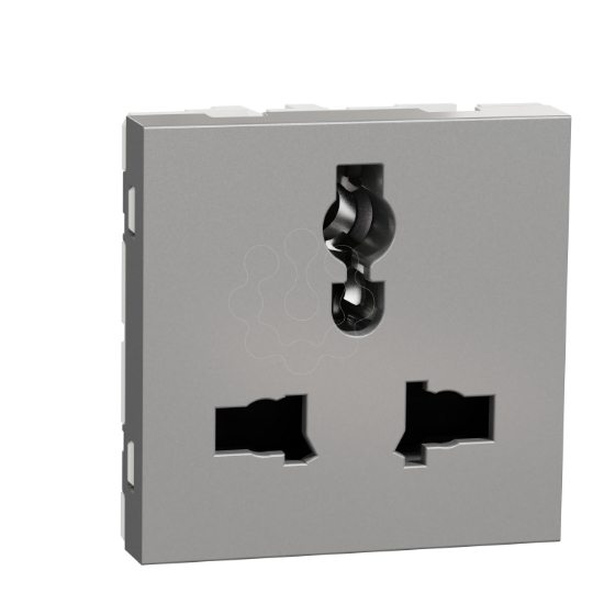 Imagem de Nova Unica - Tomada Multistandard - 2 modulos - Aluminio