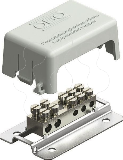 Imagem de Barra equipotencial para pequenas instalacoes 72x45mm CuZn cinzento