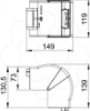 Imagem de Angulo externo variavel 70x110mm PC/ABS branco puro 9010