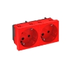 Imagem de Tomada 33° dupla encrav. Alveolos protegidos 250V 10/16A PC vermelho 3001