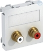 Imagem de Suporte multimedia RCA audio 2x Tomada com ligacao soldada 45x45mm PC branco puro 9010