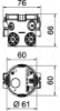 Imagem de Caixa de aparelhagem UP com parafusos de fixacao O60mm H66mm PP