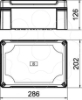 Imagem de Caixa vazia com calha DIN 2069 286x202x125 PC cinzento claro 7035