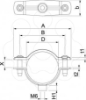 Imagem de Abracadeira metalica com rosca M6 30 36mm St FT