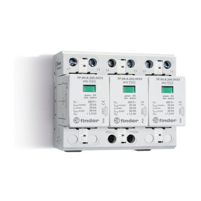 Mostrar detalhes para SPD CI.I+2 TRI.3P 255VAC 3+0 7 KA Imagem de SPD CI.I+2 TRI.3P 255VAC 3+0 7 KA