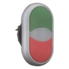 Imagem de Pulsador doble + indicador luminoso, 22 mm, Resaltados, Verde, Blanco,