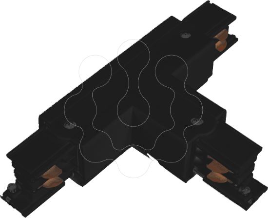 Imagem de Conector em T TK Preto - Direita
