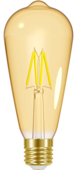 Imagem de Lampada Vintage Filamento ST64 W E27 2200k 320Lm - Ambar