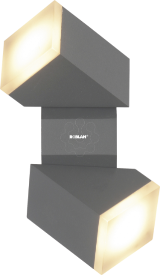 Imagem de Aplique NU LED exterior 2-Focos 12,5W 700lm 100-240V 50/60Hz 3000K IP54 - Cinza