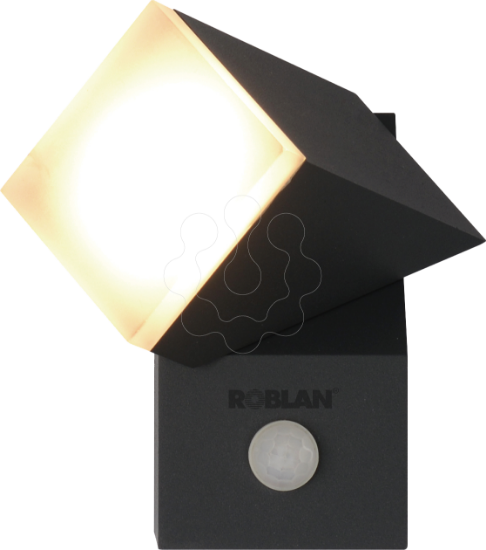 Imagem de Aplique NU LED exterior 1-Foco 8W 380lm 100-240V 3000K IP54 - cinzento escuro c/PIR