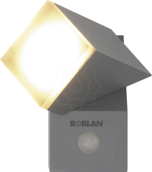 Imagem de Aplique NU LED exterior 1-Foco 8W 380lm 100-240V 3000K IP54 - Cinza c/PIR