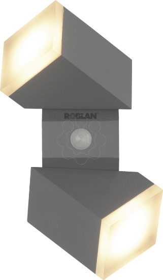 Imagem de Aplique NU LED exterior 2-Focos 12,5W 700lm 100-240V 3000K IP54 - Cinza c/PIR