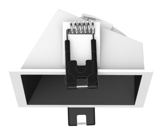 Imagem de Aro acessorio FLIP Quadrado Branco / Preto Assimetrico 75mm