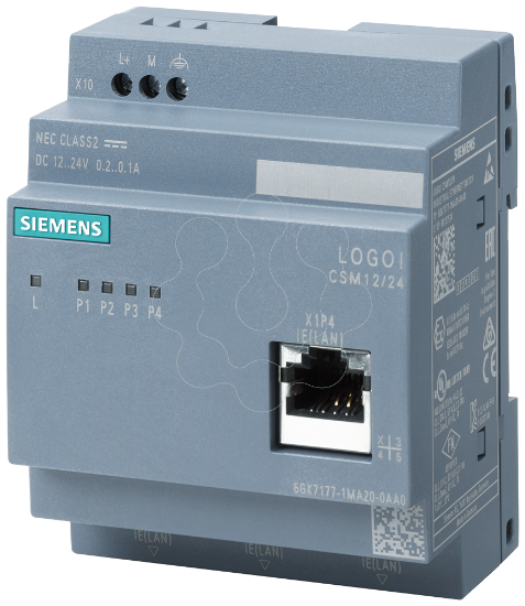 Imagem de SCALANCE LOGO CSM 12/24, switch nao controlado, 4x RJ45, 1x interface frontal