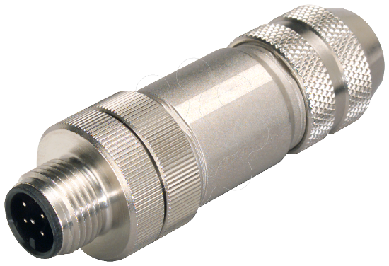 Imagem de Conector ligacao PB M12 para ET 200 com saida de cabo axial, aplicacao de pinos