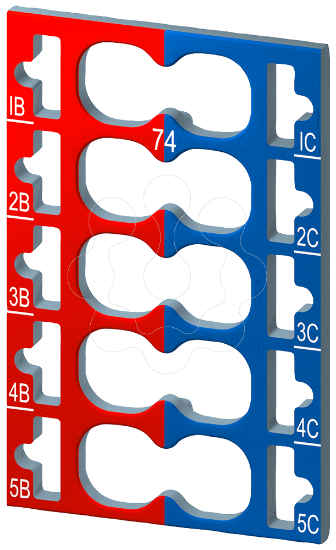 Imagem de SIMATIC ET 200SP, 10 Placas de codigo de cor, 5 vermelho + 5 azul