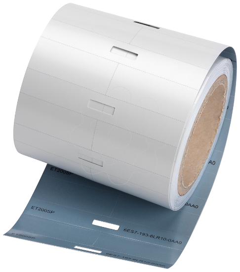Imagem de SIMATIC ET 200SP, 500 etiquetas listradas, cinza, rolo