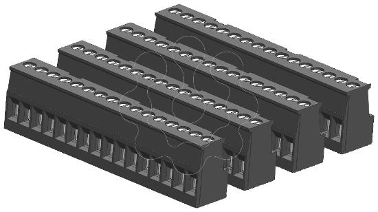 Imagem de Bloco de conectores, 16 terminais, estanho 4/PK