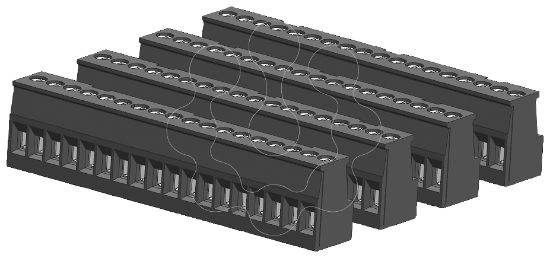Imagem de Bloco de conectores, 18 terminais, estanho 4/PK