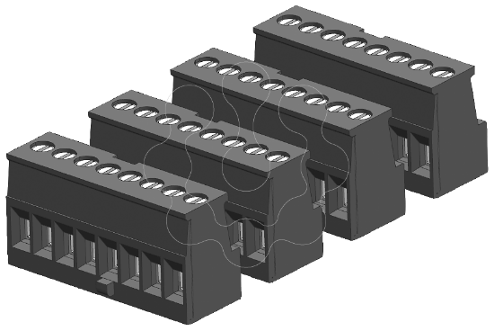 Imagem de Bloco de conectores, 8 terminais, estanho 4/PK