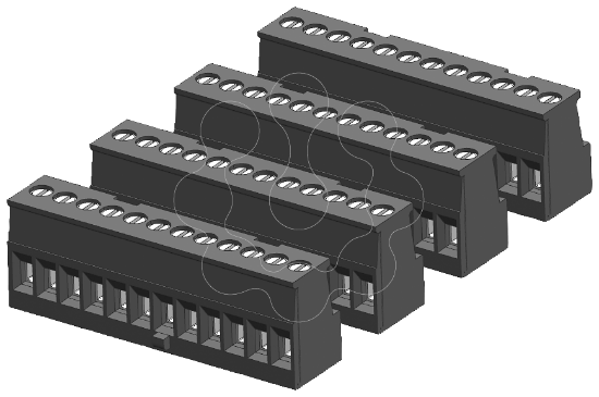 Imagem de Bloco de conectores, 12 terminais, estanho 4/PK
