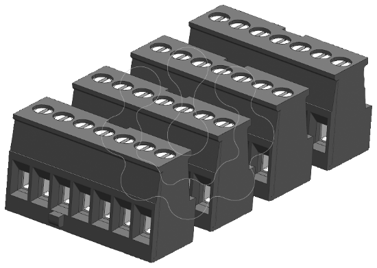 Imagem de Conector com chave, 7 terminais, estanho 4/PK