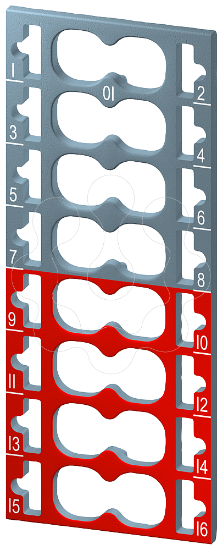 Imagem de SIMATIC ET 200SP, 10 Placas de codigo de cor, 8 cinza + 8 vermelho