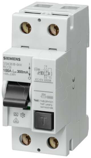 Imagem de Disjuntor de corrente de fuga, 2 polos, tipo A, In: 125 A, 30 mA, Un CA: 230 V