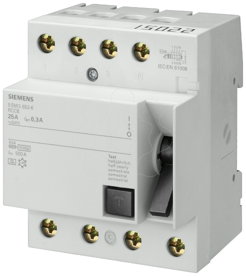 Imagem de disjuntor de corrente de fuga, 4 polos, tipo CA, In: 100 A, 100 mA, Un CA: 400 V