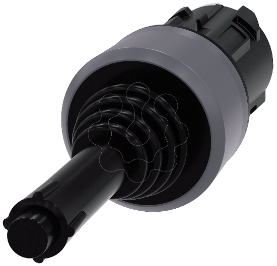 Imagem de Controlador joystick, 22mm, redondo, plastico, anel frontal de metal, preto