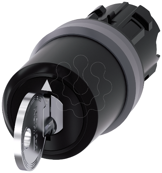 Imagem de Interruptor de chave IKON, 22mm, redondo, anel frontal de mental